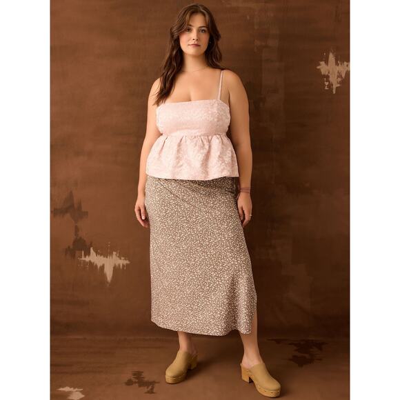 Arula Kassidy Brown Floral Midi Skirt Size 2X - Picture 6 of 7